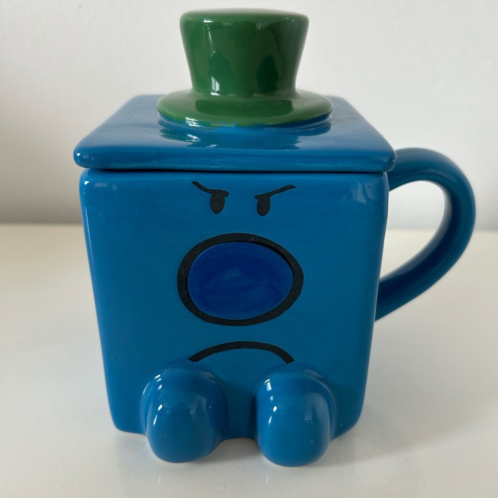 Father’s Day Mr. Men Little Miss Mr. Grumpy Blue Top Hat Topper Mug🎩💙💚